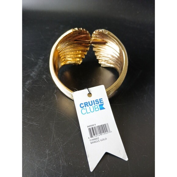 Golden Clam Shell Bracelet Bangle Cruise Club NWT Nautical Seaside Ocean - Picture 3 of 5